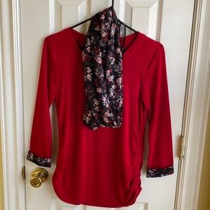 Elle top with matching scarf